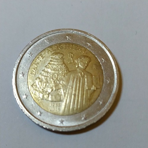 Moneta euro rara - da, dante