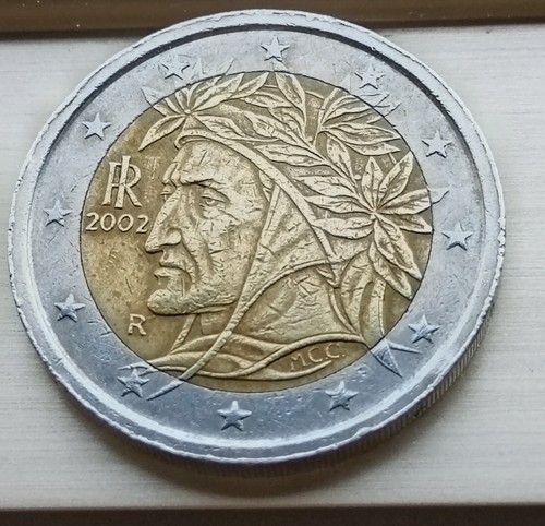 Moneta dante alighieri - 2, euro