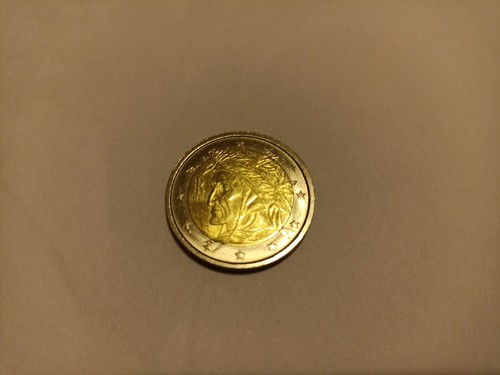 Moneta euro rara dante - rara,